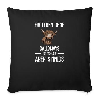 Galloway Rind I Schottland Rinderzucht Geschenk - Sofakissenbezug 45 x 45 cm - Schwarz - Vorne