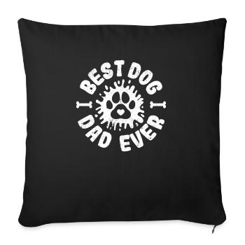 Meilleur père de chien jamais drôle de fête des pères - Housse de coussin décorative 45 x 45 cm - noir - Devant