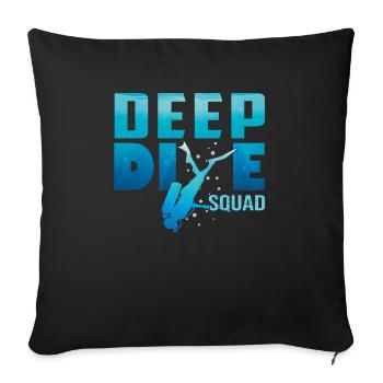 Plongée profonde Freedive DeepDive - Housse de coussin décorative 45 x 45 cm - noir - Devant
