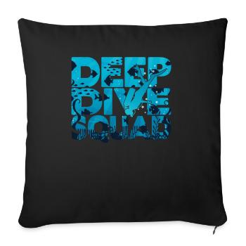 Plongée profonde Freedive DeepDive - Housse de coussin décorative 45 x 45 cm - noir - Devant