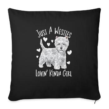 West Highland White Terrier Westie - Housse de coussin décorative 45 x 45 cm - noir - Devant