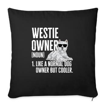West Highland White Terrier Westie - Housse de coussin décorative 45 x 45 cm - noir - Devant