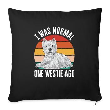 West Highland White Terrier Westie - Housse de coussin décorative 45 x 45 cm - noir - Devant