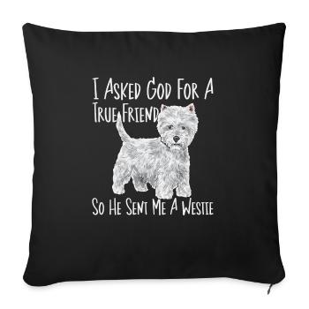 West Highland White Terrier Westie - Sofakissenbezug 45 x 45 cm - Schwarz - Vorne