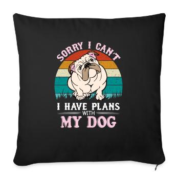 Taureau anglais - Housse de coussin décorative 45 x 45 cm - noir - Devant