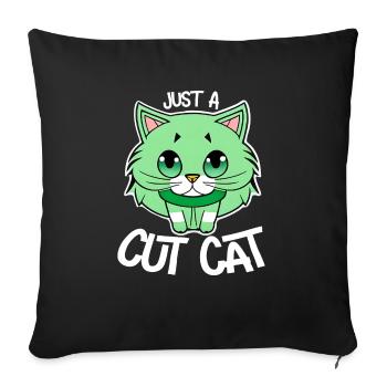 Juste un mignon petit chat - Housse de coussin décorative 45 x 45 cm - noir - Devant