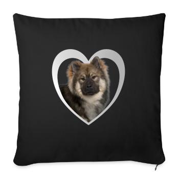 Eurasier Herz - I Love Eurasier - Sofa pillowcase 17,3'' x 17,3'' (45 x 45 cm) - black - Front