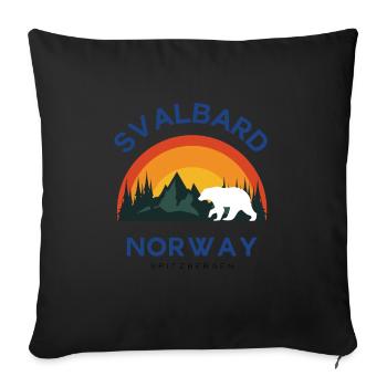Spitzbergen Design Norwegen Svalbard - Sofakissenbezug 45 x 45 cm - Schwarz - Vorne