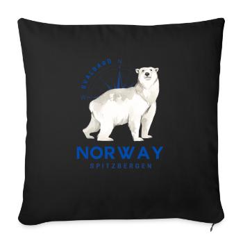 Svalbard Spitzbergen Design Norwegen - Sofakissenbezug 45 x 45 cm - Schwarz - Vorne