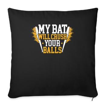 Batte de baseball Joueur de baseball Entraîneur de baseball Sports - Housse de coussin décorative 45 x 45 cm - noir - Devant
