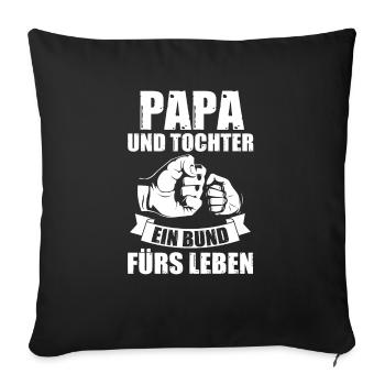 Papa Fête des pères - Housse de coussin décorative 45 x 45 cm - noir - Devant