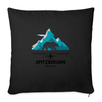 Norway Spitzbergen Design - Sofakissenbezug 45 x 45 cm - Schwarz - Vorne