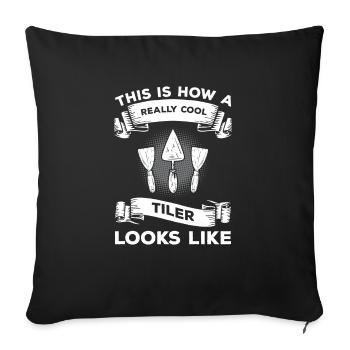 Voici à quoi ressemble un carrelage vraiment cool - Housse de coussin décorative 45 x 45 cm - noir - Devant