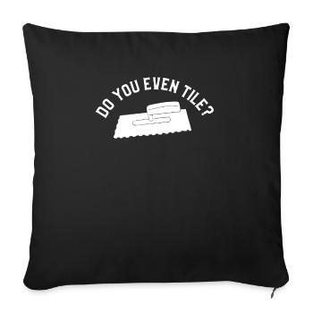 Faites-vous même des carreaux carreaux carrelage - Housse de coussin décorative 45 x 45 cm - noir - Devant