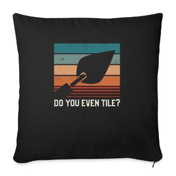 Faites-vous même des carreaux carreaux carrelage - Housse de coussin décorative 45 x 45 cm - noir - Devant