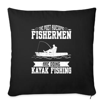 Kayak fishing and kayak fishing - Sofa pillowcase 17,3'' x 17,3'' (45 x 45 cm) - black - Front