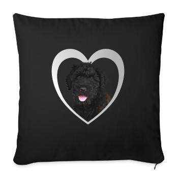 Russischer Terrier Herz - I Love Russische Terrier - Sofakissenbezug 45 x 45 cm - Schwarz - Vorne