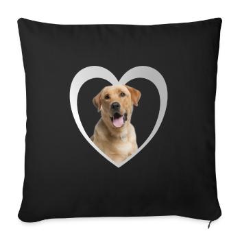 Labrador Retriever Herz - I Love Labrador - Sofakissenbezug 45 x 45 cm - Schwarz - Vorne