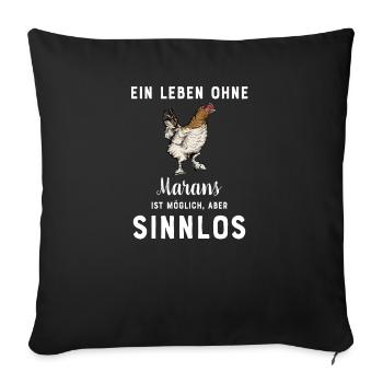 Maran Huhn I Henne Ei Hahn Motiv für Hühnerhalter - Sofakissenbezug 45 x 45 cm - Schwarz - Vorne