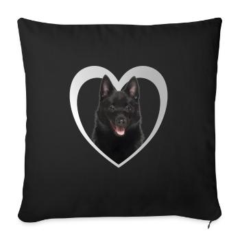Schipperke Herz - J’aime Schipperke - Housse de coussin décorative 45 x 45 cm - noir - Devant
