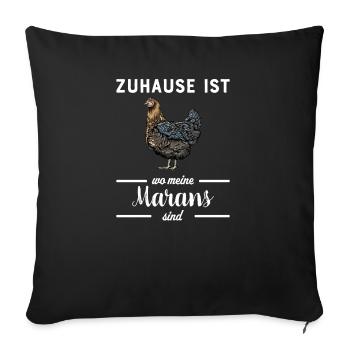 Maran Huhn I Henne Ei Hahn Motiv für Hühnerhalter - Sofakissenbezug 45 x 45 cm - Schwarz - Vorne