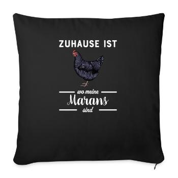Maran Huhn I Henne Ei Hahn Motiv für Hühnerhalter - Sofakissenbezug 45 x 45 cm - Schwarz - Vorne