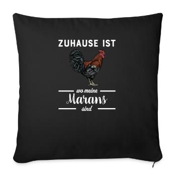 Maran Huhn I Henne Ei Hahn Motiv für Hühnerhalter - Sofakissenbezug 45 x 45 cm - Schwarz - Vorne