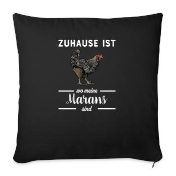 Maran Huhn I Henne Ei Hahn Motiv für Hühnerhalter - Sofakissenbezug 45 x 45 cm - Schwarz - Vorne