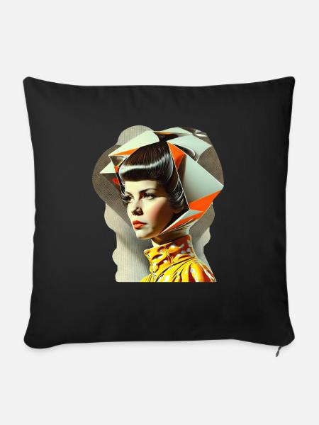 Retro Flash No45 - Sofakissenbezug 45 x 45 cm - Schwarz