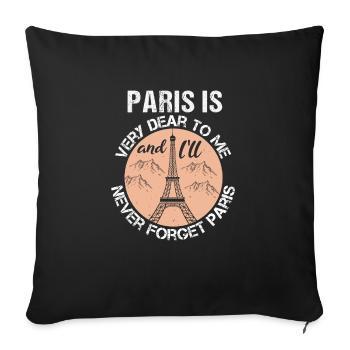 PARIS M’EST TRÈS CHER ET JE N’OUBLIERAI JAMAIS - Housse de coussin décorative 45 x 45 cm - noir - Devant
