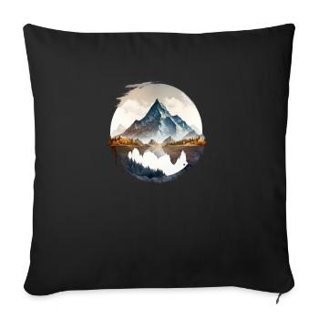 The mountains are calling Explore the mountains - Sofa pillowcase 17,3'' x 17,3'' (45 x 45 cm) - black - Front