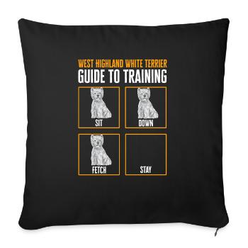 West Highland White Terrier Westie - Sofakissenbezug 45 x 45 cm - Schwarz - Vorne