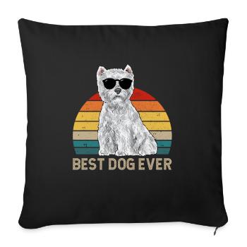 West Highland White Terrier Westie - Sofa pillowcase 17,3'' x 17,3'' (45 x 45 cm) - black - Front