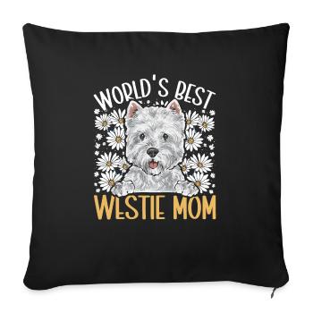 West Highland White Terrier Westie - Sofa pillowcase 17,3'' x 17,3'' (45 x 45 cm) - black - Front