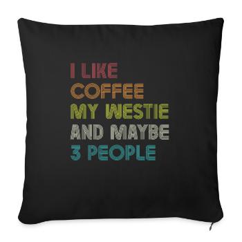 West Highland White Terrier Westie - Sofa pillowcase 17,3'' x 17,3'' (45 x 45 cm) - black - Front