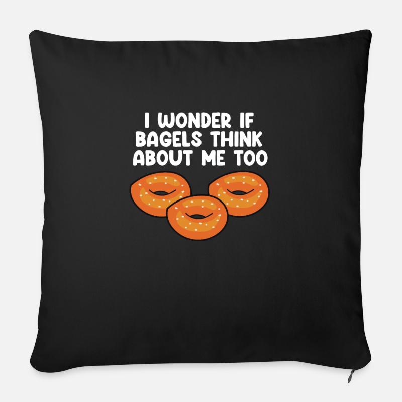 Bagels Funny Bagel Lover Backen - Sofakissenbezug 45 x 45 cm - Schwarz
