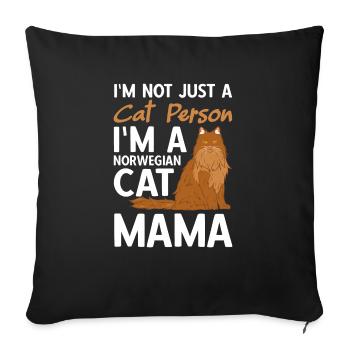 Je ne suis pas seulement un chat, je suis une maman chat norvégienne - Housse de coussin décorative 45 x 45 cm - noir - Devant