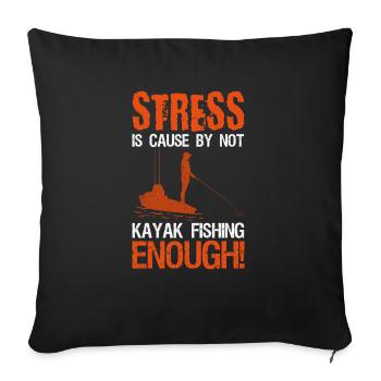 Pêche en kayak et pêche en kayak - Housse de coussin décorative 45 x 45 cm - noir - Devant