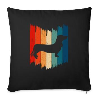 Teckel Rétro Vintage Teckel - Housse de coussin décorative 45 x 45 cm - noir - Devant