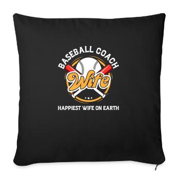 Baseball-Trainerin Ehefrau Berufstätige Mutter - Sofakissenbezug 45 x 45 cm - Schwarz - Vorne
