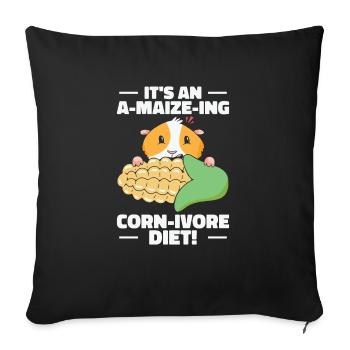 Cute Animal Hamster Corn Pet Food Hamster Lover - Sofa pillowcase 17,3'' x 17,3'' (45 x 45 cm) - black - Front