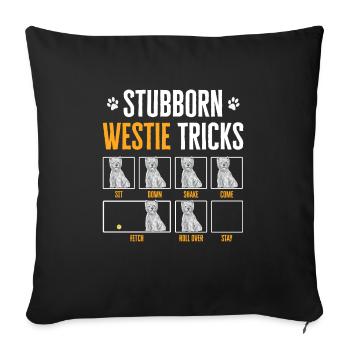 West Highland White Terrier Westie - Sofa pillowcase 17,3'' x 17,3'' (45 x 45 cm) - black - Front