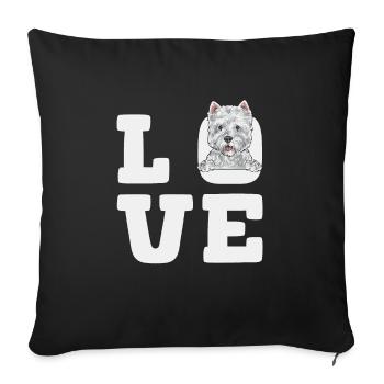 West Highland White Terrier Westie - Sofa pillowcase 17,3'' x 17,3'' (45 x 45 cm) - black - Front