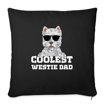 West Highland White Terrier Westie - Sofakissenbezug 45 x 45 cm - Schwarz - Vorne