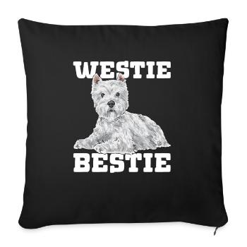 West Highland White Terrier Westie - Sofakissenbezug 45 x 45 cm - Schwarz - Vorne