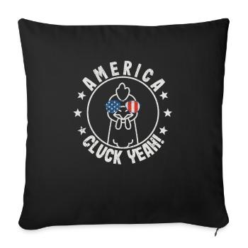 Cluck yes chicken July 4th glasses t shirt boys - Sofa pillowcase 17,3'' x 17,3'' (45 x 45 cm) - black - Front