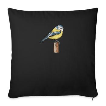 Blue I Bird motif for birdwatchers - Sofa pillowcase 17,3'' x 17,3'' (45 x 45 cm) - black - Front