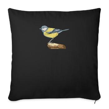 Blue I Bird motif for birdwatchers - Sofa pillowcase 17,3'' x 17,3'' (45 x 45 cm) - black - Front