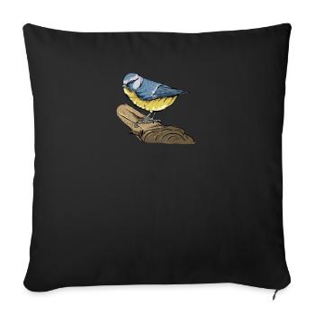 Blue I Bird motif for birdwatchers - Sofa pillowcase 17,3'' x 17,3'' (45 x 45 cm) - black - Front