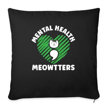Prévention du suicide Sensibilisation à la santé mentale - Housse de coussin décorative 45 x 45 cm - noir - Devant